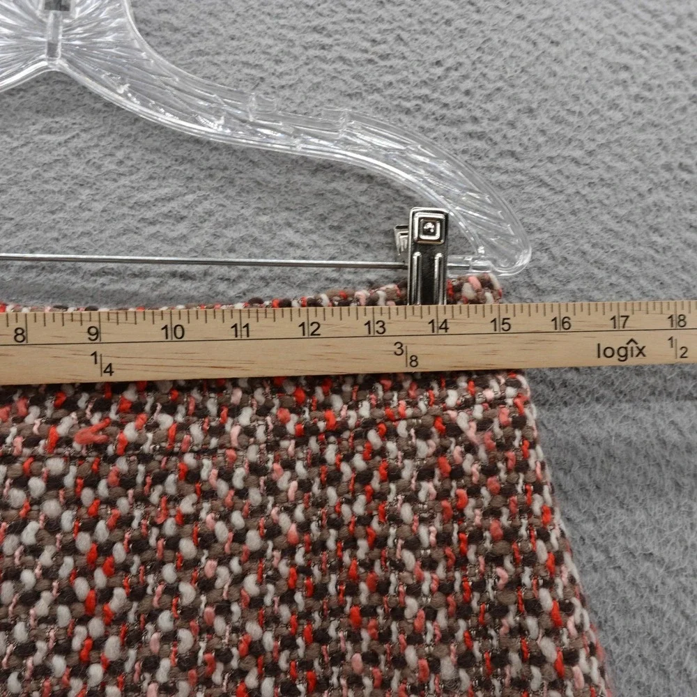J Crew Wool Blend Tweed Pencil‎ Skirt Size 4 Brown Pink Womens Preppy Career